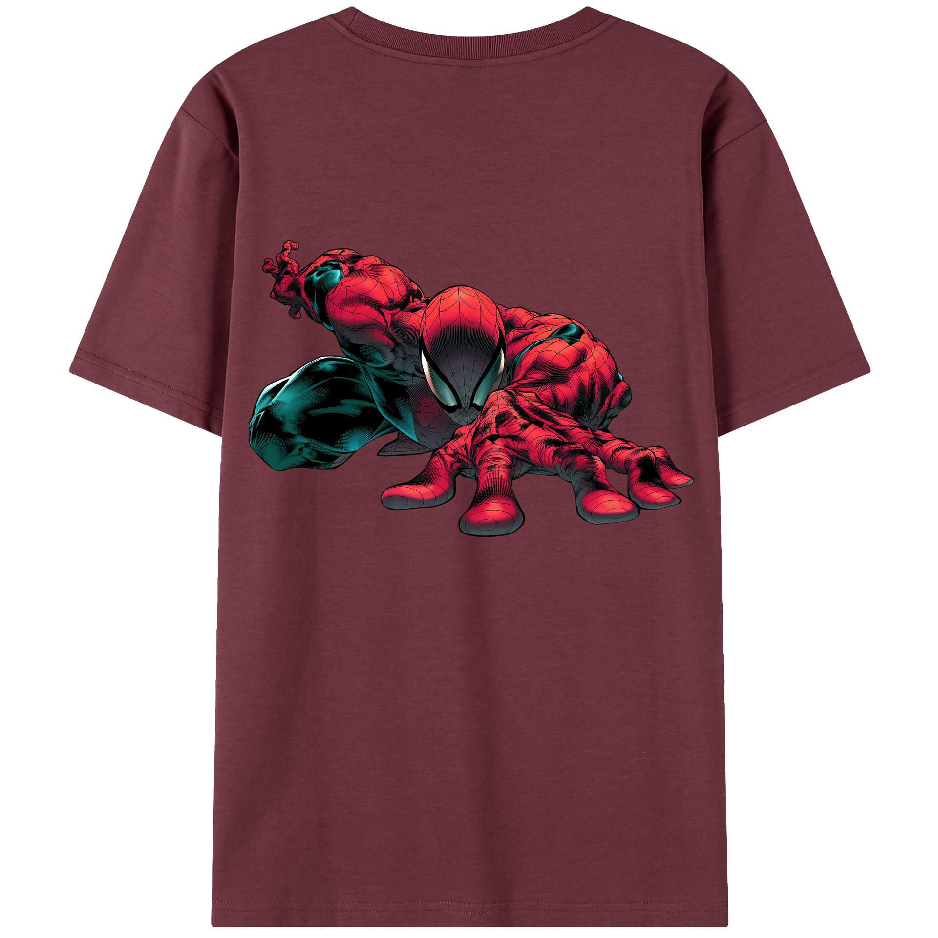 （画像用） Spider Man スパイダーマン 綿100％半袖Tシャツ（背面プリント）